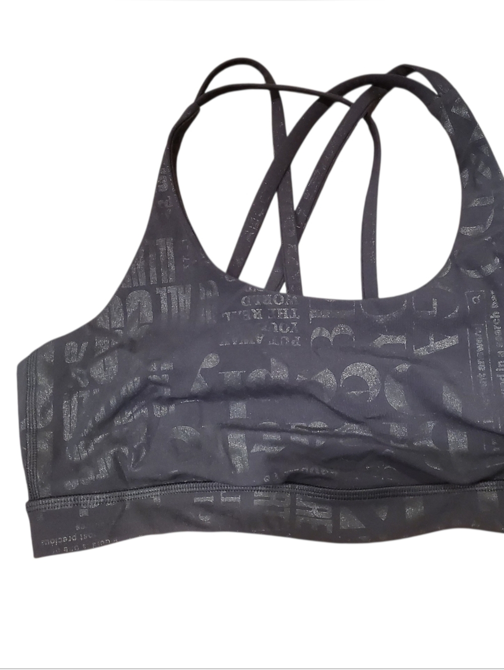 Lululemon Energy Bra Manifesto Size 8 20 Yr Foil Black - Picture 2 of 13